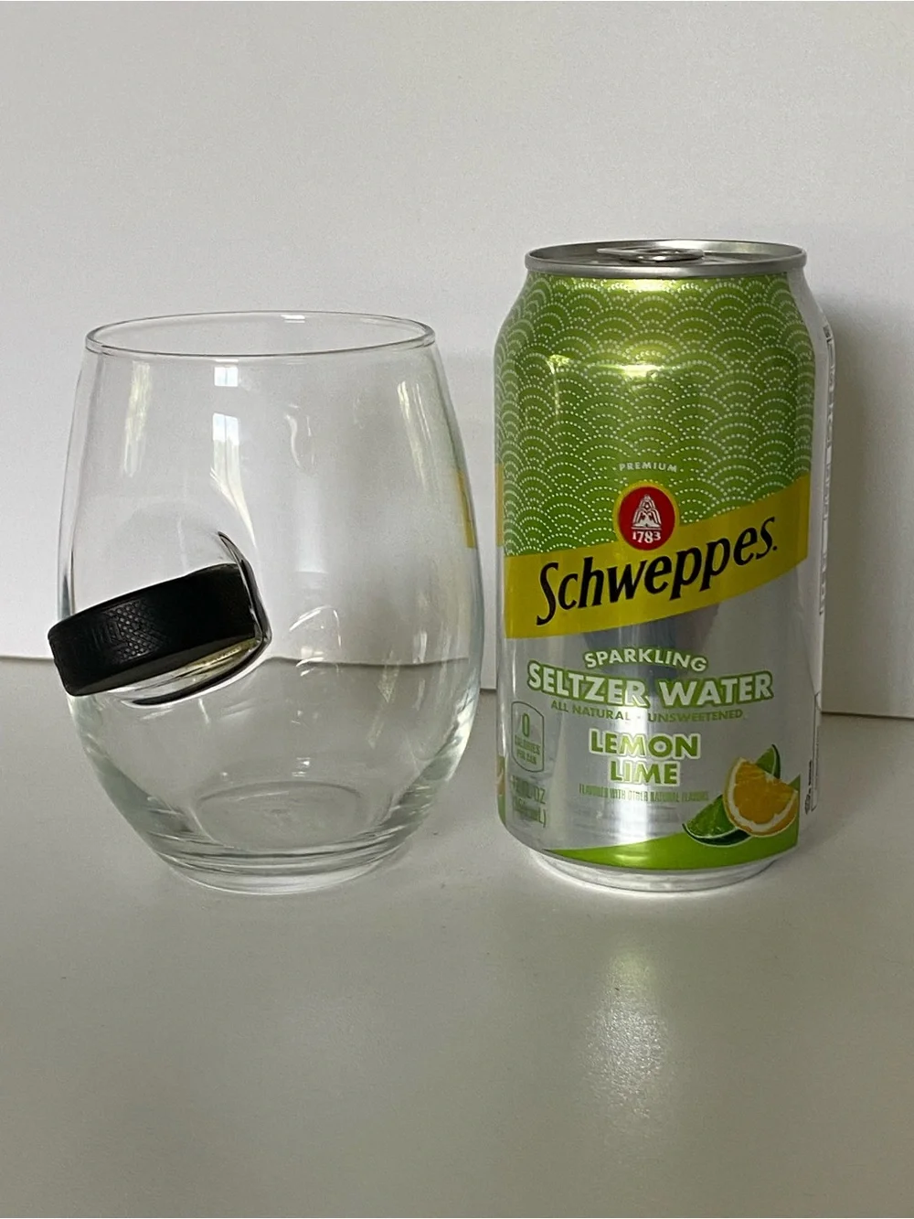 Original BenShot Wine Glass With Hockey Puck MADE IN USA Dad Wedding Gift Sporty
